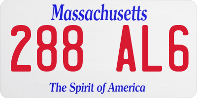 MA license plate 288AL6