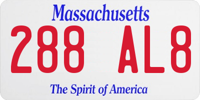 MA license plate 288AL8