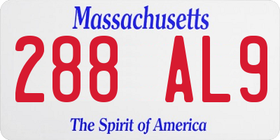 MA license plate 288AL9