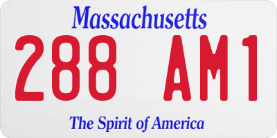 MA license plate 288AM1