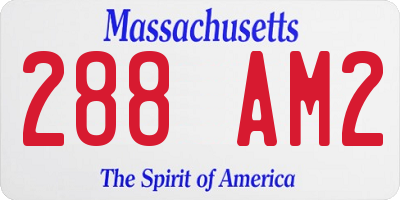 MA license plate 288AM2