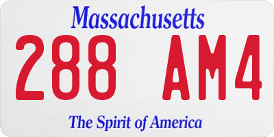 MA license plate 288AM4