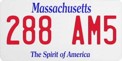 MA license plate 288AM5