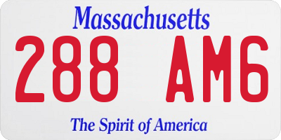MA license plate 288AM6
