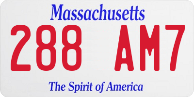 MA license plate 288AM7