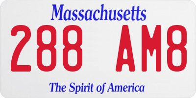 MA license plate 288AM8