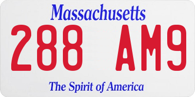 MA license plate 288AM9