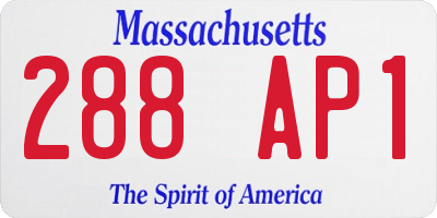 MA license plate 288AP1