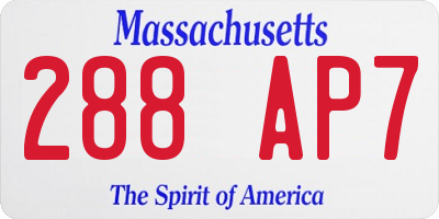 MA license plate 288AP7