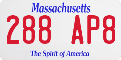 MA license plate 288AP8