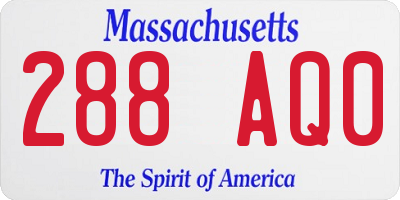 MA license plate 288AQ0