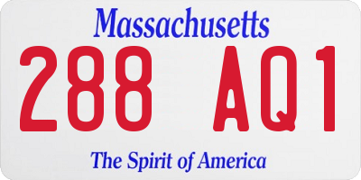 MA license plate 288AQ1