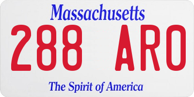 MA license plate 288AR0