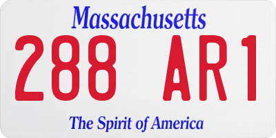 MA license plate 288AR1