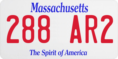 MA license plate 288AR2