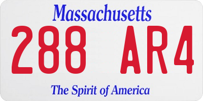 MA license plate 288AR4