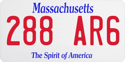 MA license plate 288AR6