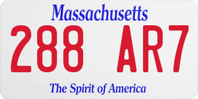 MA license plate 288AR7