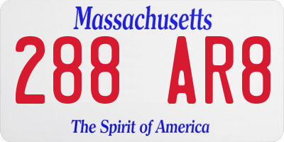 MA license plate 288AR8