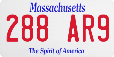 MA license plate 288AR9