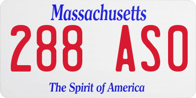 MA license plate 288AS0