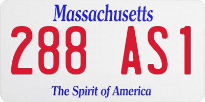 MA license plate 288AS1