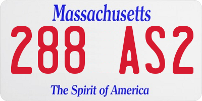 MA license plate 288AS2