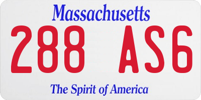 MA license plate 288AS6