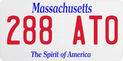 MA license plate 288AT0