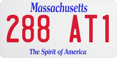 MA license plate 288AT1