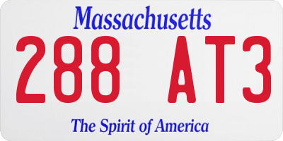 MA license plate 288AT3