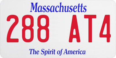 MA license plate 288AT4