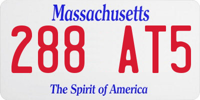 MA license plate 288AT5
