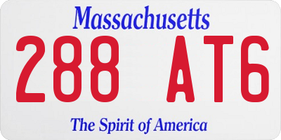 MA license plate 288AT6