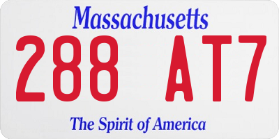MA license plate 288AT7