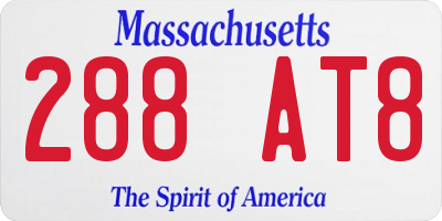 MA license plate 288AT8