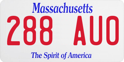 MA license plate 288AU0