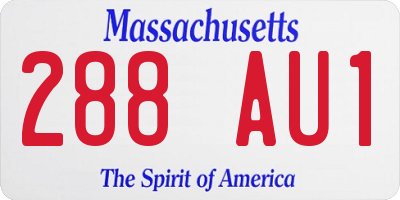 MA license plate 288AU1