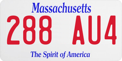 MA license plate 288AU4