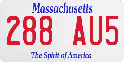 MA license plate 288AU5