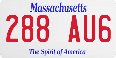 MA license plate 288AU6
