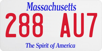 MA license plate 288AU7