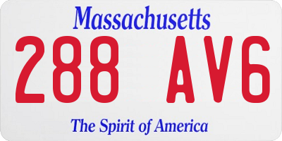 MA license plate 288AV6