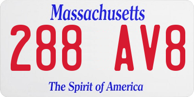 MA license plate 288AV8