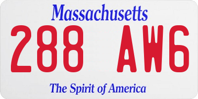 MA license plate 288AW6