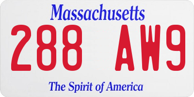 MA license plate 288AW9