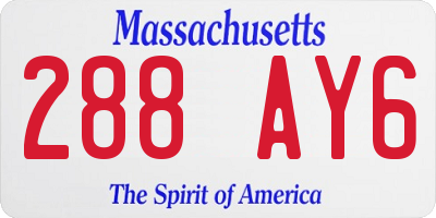 MA license plate 288AY6