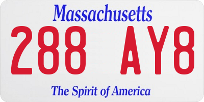 MA license plate 288AY8