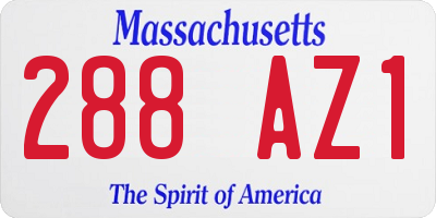 MA license plate 288AZ1