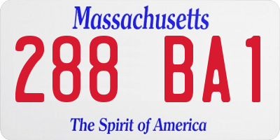 MA license plate 288BA1